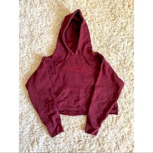 RVCA Cropped Maroon Hoodie